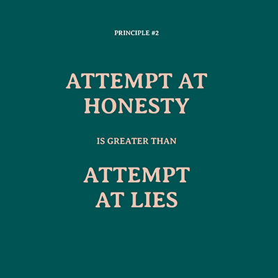 Principle #2: Attempt at honesty is greater than attempt at lies